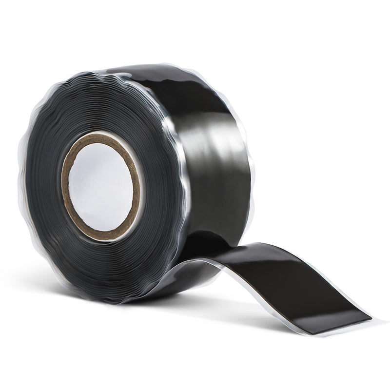 CLAVICHORD Seal Self Fusing Silicone Tape - 1 Inch Wide and 15 Feet Long Weatherproof Self Fusing Sealing Tape for Emergency Pipeline Repair/Cable Bandage/Tool Fixing（Black）