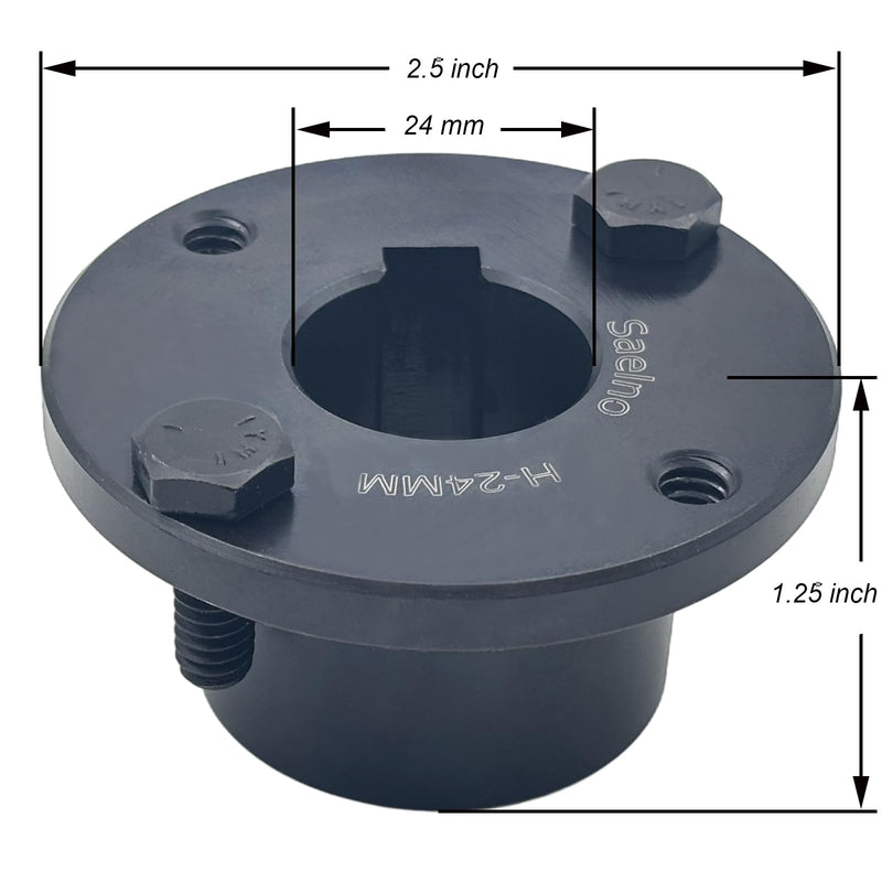 [Australia - AusPower] - H-24mm Split Taper Bushing 24 mm bore,H Style Fixed Bore,Carbon Steel Locking Bushings for Pulley/Sheaves 