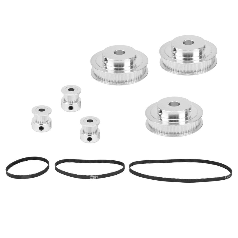 [Australia - AusPower] - 2GT Synchronous Wheel, 6PCS Set 20&60 Teeth Synchronous Wheel 8mm Bore Aluminum Timing Pulley with Width 6mm Length 200/280/400/mm Timing Belt 