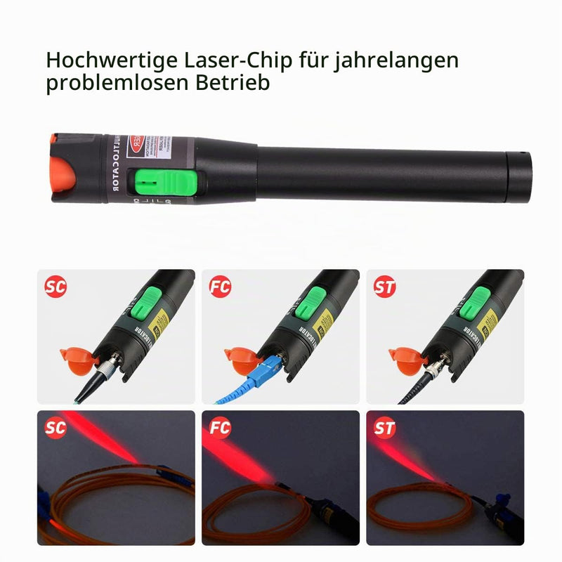 2pcs Visual Fault Locator 18 miles Fiber Optic Cable Tester with Red Light Pen, VFL with 2.5mm Universal Connector for FC/SC/ST Adapter, for CATV Telecom Engineering Maintenance