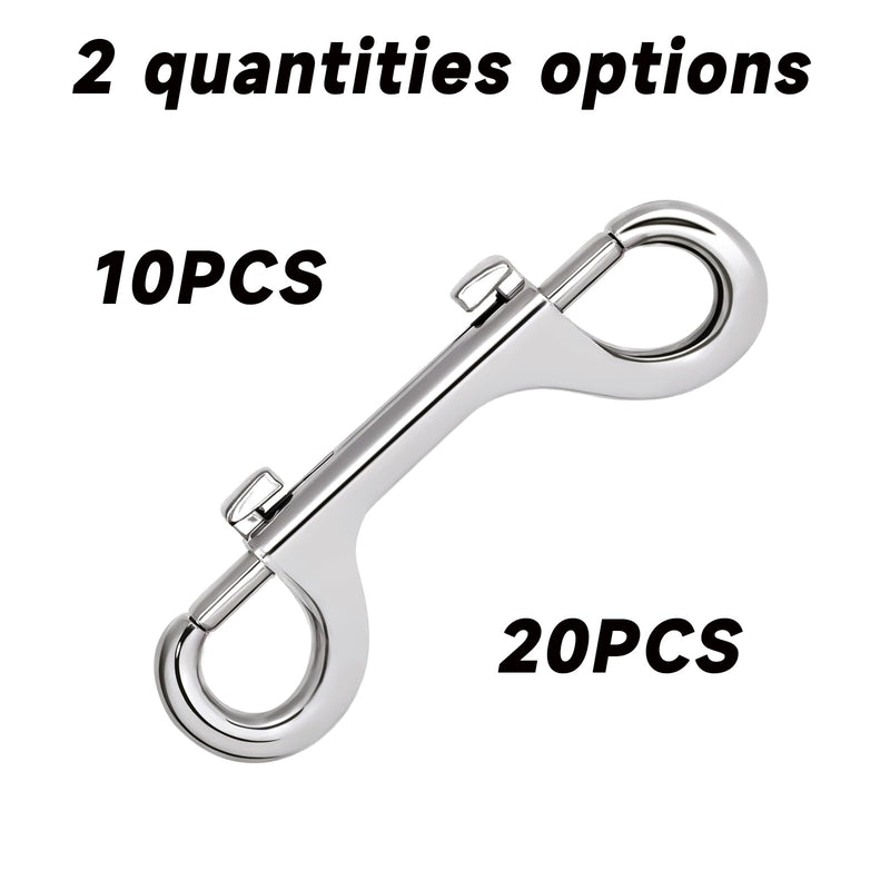 10PCS 2.6Inch Double Ended Bolt Snaps Hook Heavy Duty Zinc Alloy Snap Hook Chain Clips Double Ended Trigger Snaps for Key Chain Bird Cage (10, 2.6 Inch) 10