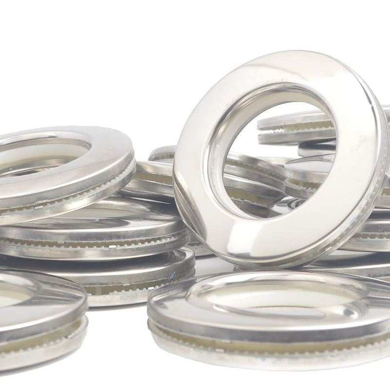 [Australia - AusPower] - Curtain Grommets Surface 20 pcs Stainless Steel Metal Curtain Eyelet Rings Inner Layer ABS Plastic Drapery Grommets 1.65“ Grommet Kit Curtain Rings (20) 