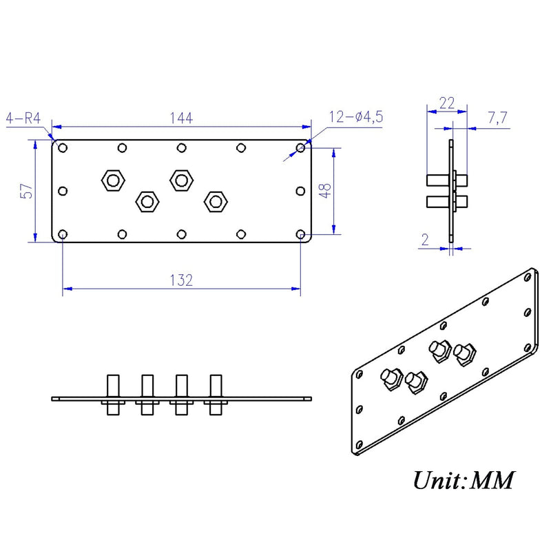 [Australia - AusPower] - TOJOIN EMI Filter Four-hole SMA baffle assembly SMA Female to SMA Female Interfaces Filter for RF Shield Box/RF Shield Chamber/RF Enclosures 4SMA-Male Orifice Plate Filter 