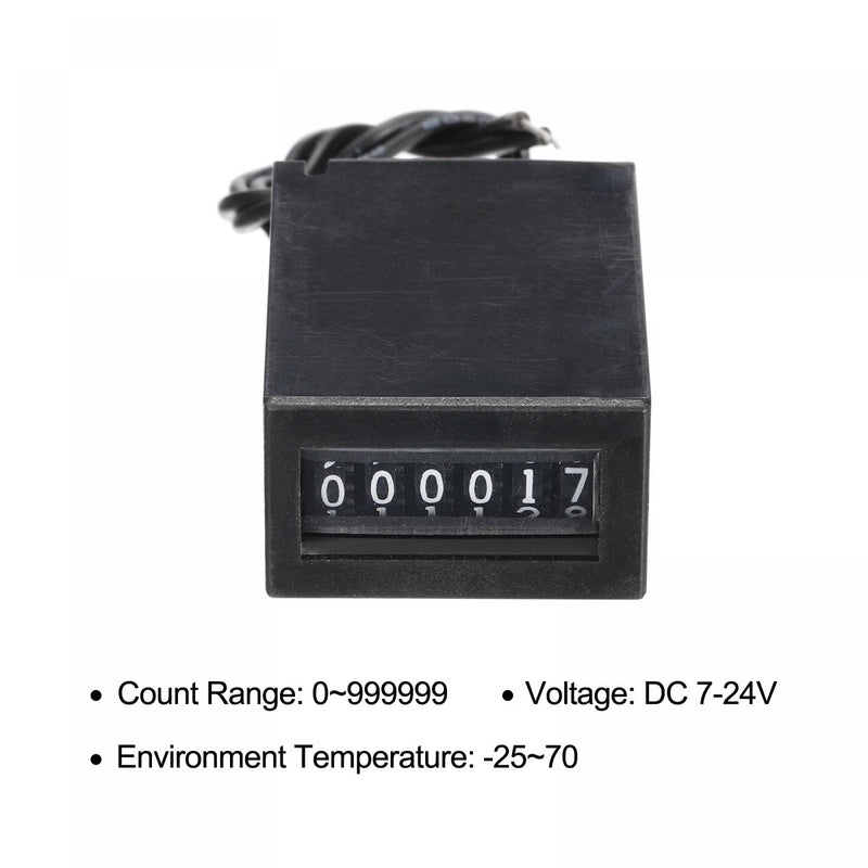 [Australia - AusPower] - uxcell Electromagnetic Counter 6 Digit 0-999999 Counting Range Electronic Pulse Counter Digital Counter Totalizer Electromagnetic Pulse Counter DC7-24V 