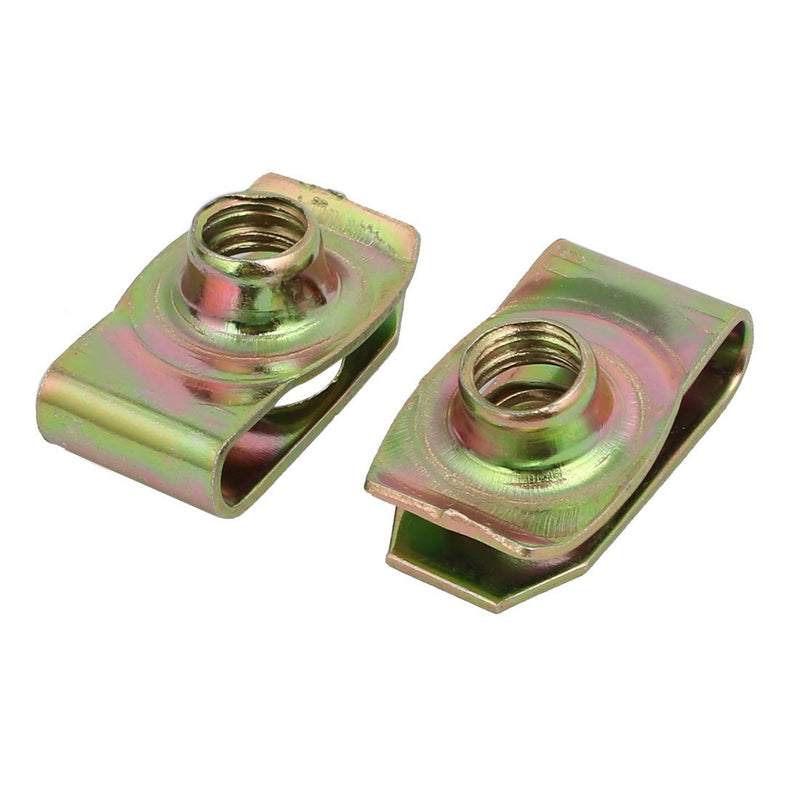 [Australia - AusPower] - uxcell 20pcs Spring Steel Speed Fastener Extruded U Nut Brass Tone for M8 Screw 