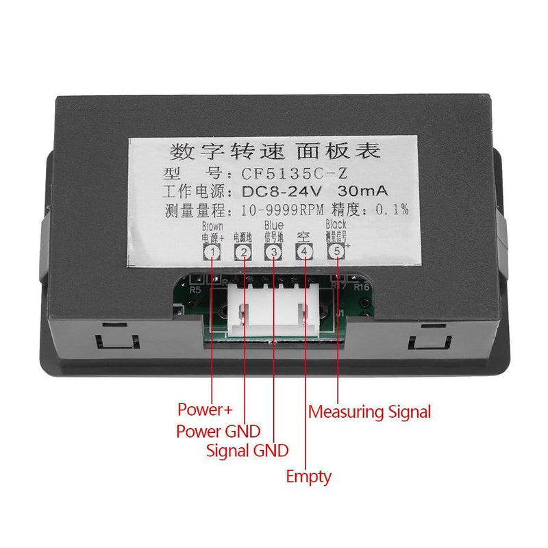 [Australia - AusPower] - Tachometer Digital 4 Digital LED Display Digital Speedometer RPM Speed Meter Panel Inductive Hall Sensor NPN Proximity Switch (Red) red 