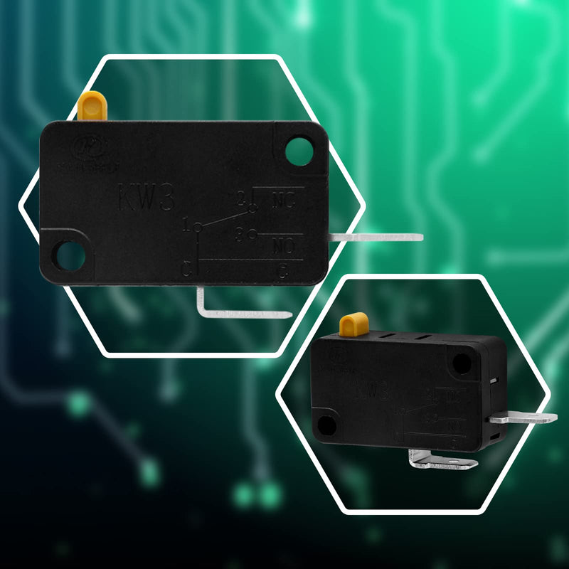 [Australia - AusPower] - 1 Pcs KW3 Snap Action Switch 125V/250V,Micro Limit Switch for Air Fryer Microwave Vacuum Cleaner Coffee Machine(Normally Open) 1 