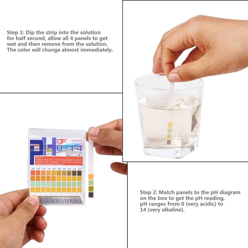[Australia - AusPower] - pH Test Strips 0-14, Lanboon 0.5 High Accuracy 100 Litmus Paper pH Strips for Testing Urine, Saliva, Aquariums, Pools, Drinking Water, Wine, Liquid Food, Get Acid-Alkaline Balance Results in Seconds 