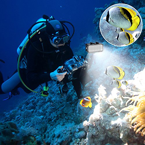 Suptig Diving Light High Power Dimmable Waterproof LED Video Light Fill Night Light Diving Underwater Light Waterproof 147ft for Gopro Mission Hero 13/Hero 12/11/10/9/8/7/6/5/5S/4/3+ DJI osmo Action