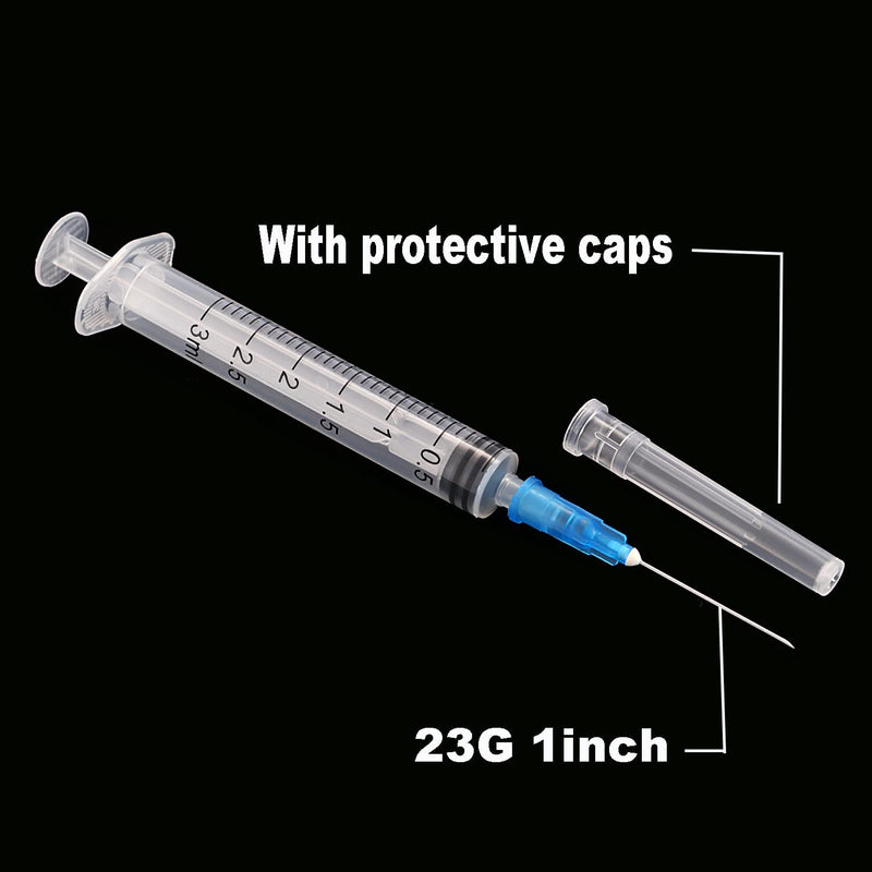 [Australia - AusPower] - 100Pack 3ml/cc with 23 G Safety Luer-Slip Individually Wrapped 