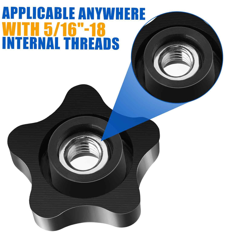 [Australia - AusPower] - 4 Pcs Threaded Knobs 5/16-18 Knob Star Knobs Female Thread Knobs Clamping Nuts Knobs Thumb Screw Threaded Knobs for T Track Bolts Jigs Knobs 