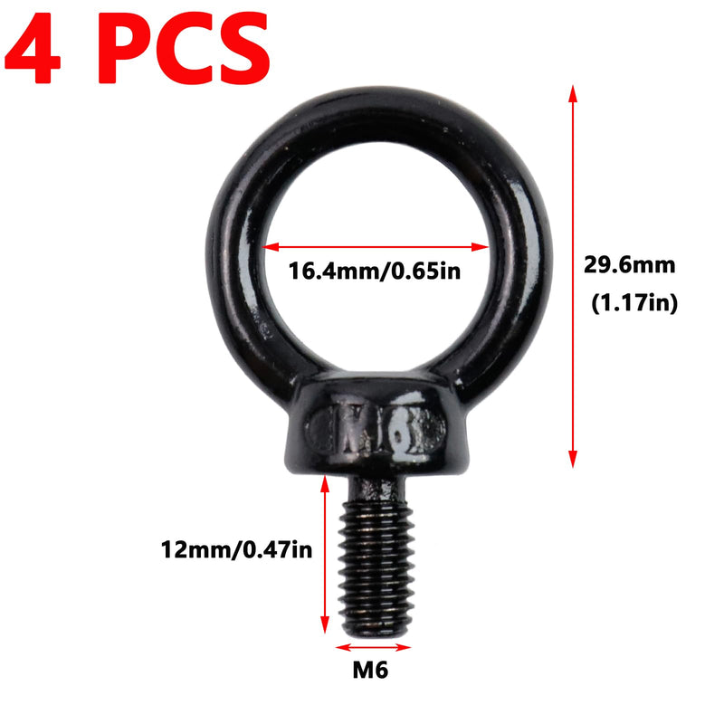 [Australia - AusPower] - Antrader M6 Lifting Eye Bolts,4PCS Stainless Steel Machinery Shoulder Lifting Eye Bolt Stainless 