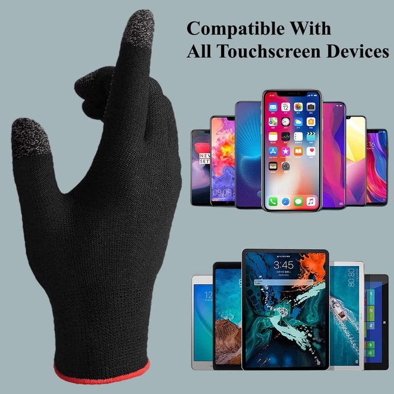 [Australia - AusPower] - Touchscreen Gloves for Sweaty Hands, High-Sensitive Anti-Sweat Breathable Seamless Gaming Gloves for Tablet iPad/Mobile Phone PUBG Game Gloves for Gaming 