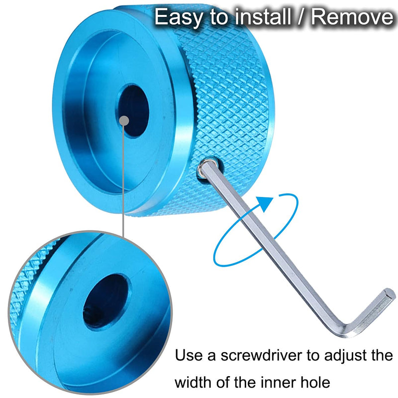 [Australia - AusPower] - Xiatiaosann 4 Pcs Aluminum Electronic Potentiometer Rotary Knobs for Volume Control Audio Electric Guitar Control Switch Knob 20mm x 15.5mm Blue 