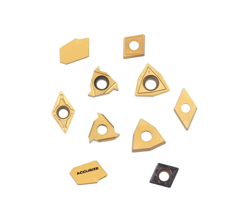 [Australia - AusPower] - Accusize Industrial Tools 2 Pc of Each Kind of Carbide Inserts for 2988-0012, CVD Coated and Tin Coated, Total 10 Pieces, 2988-0012Inserts 