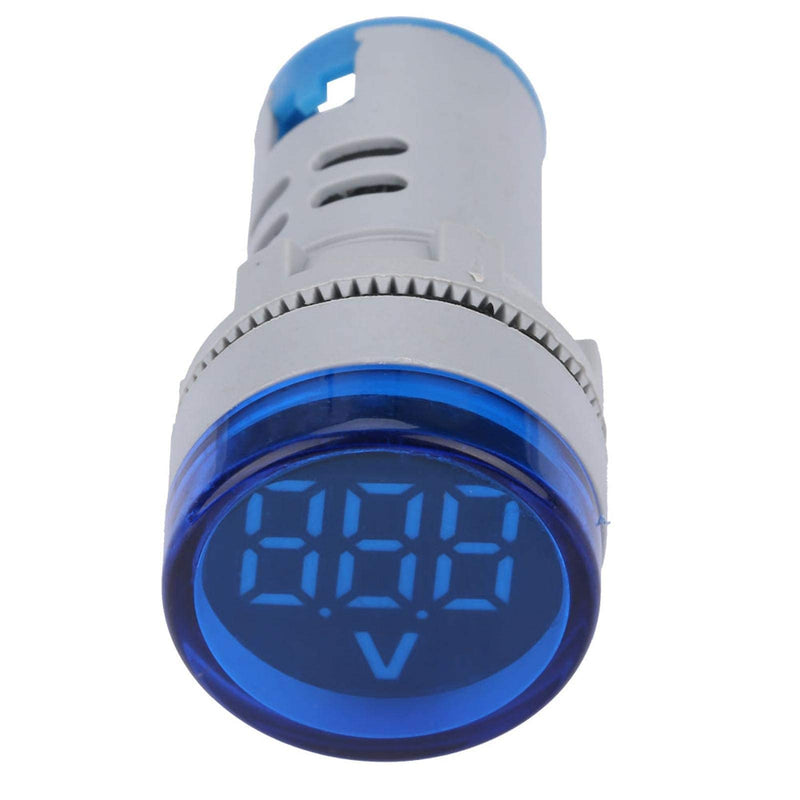 [Australia - AusPower] - Digital Mini LED Display Voltmeter, DC 6-100V LED Voltmeter Signal Light Digital Display DC Voltage Meter Indicator Round Lamp Tester (Blue) 