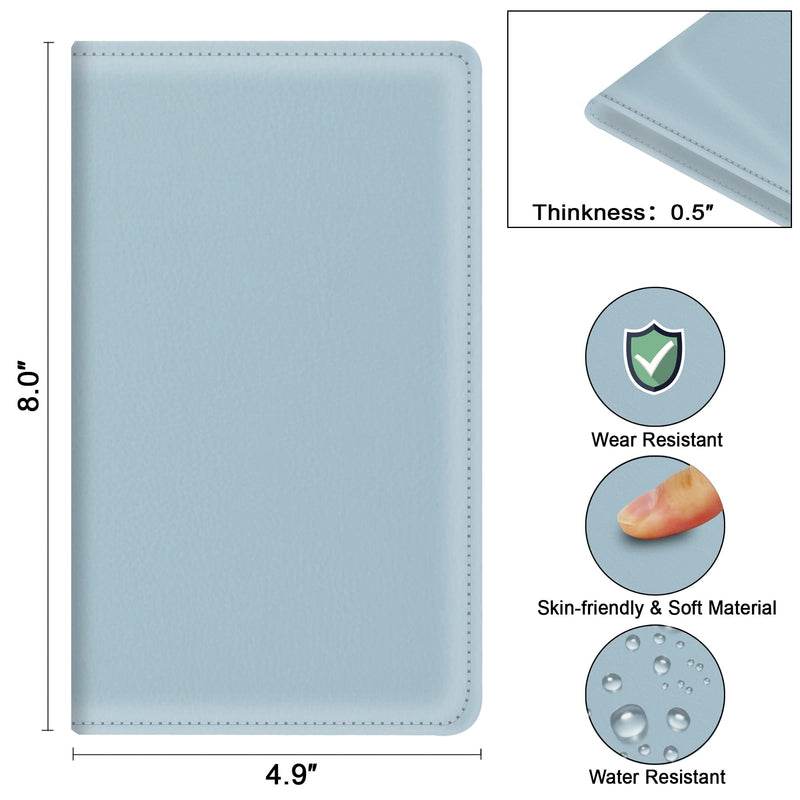 [Australia - AusPower] - Server Book with Zipper Pocket for Waitress, Cute Waiter Server Wallet, Booklet Restaurant Waitstaff Organizer, Serving Guest Check Book Holder Money Pocket Fits Server Apron, Ice Blue 