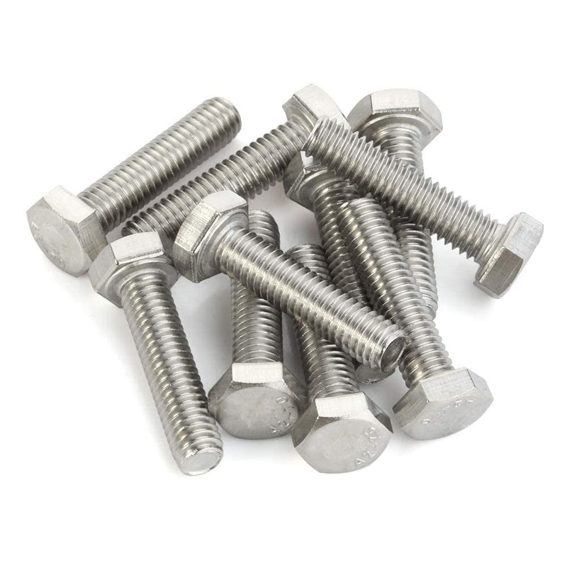 [Australia - AusPower] - 1/4-20 x 3/4" (3/8" to 4" Available) Hex Head Screw Bolt, Fully Threaded, Stainless Steel 18-8, Plain Finish, Quantity 25 1/4-20 x 3/4" 