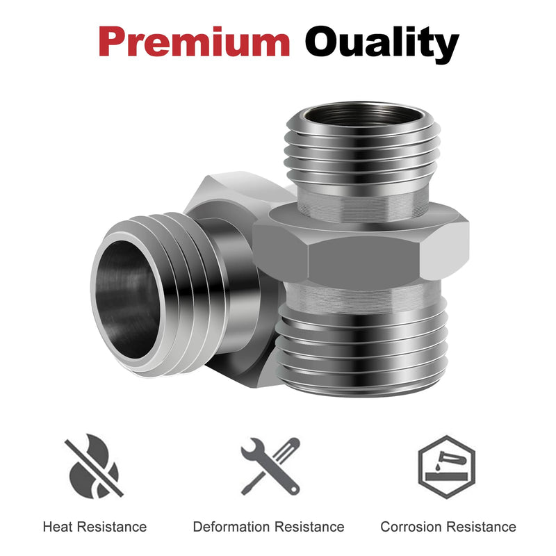 [Australia - AusPower] - 2Pcs M14 to M16 Carbon Stee Fittings Adapters for Mini Excavator Hydraulic Hose Pipe Thread Connector Compatible with AGT、FF Industries、VICSEC、Miva、Machpro、TPM 