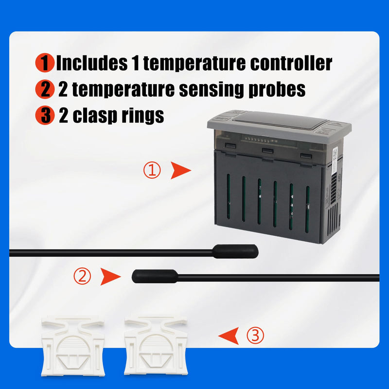 [Australia - AusPower] - XR06CX-4N1F1 Digital Temperature Controller, Compatible with Dixell Commercial Refrigerators & Freezers 120V 50-60hz, Programmable Digital Thermostat with Sensor Probe & Mounting Hardware 