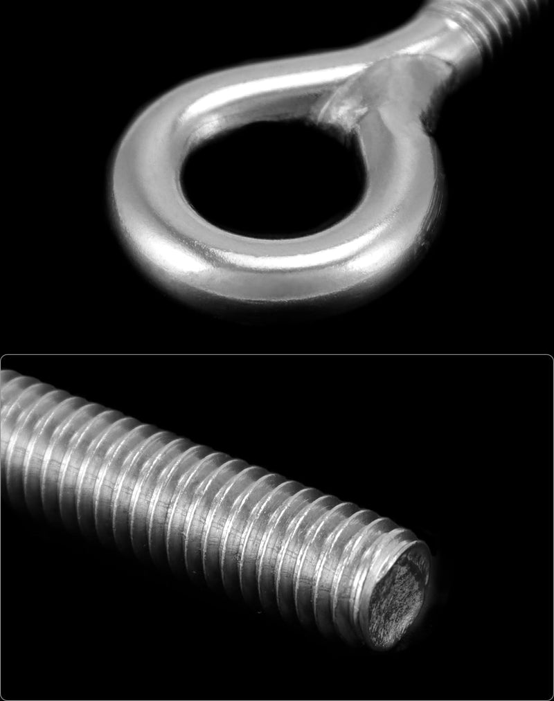 [Australia - AusPower] - QWORK M8 Eye Bolt Ring Bolts, 10 Pack Heavy Duty Stainless Steel Shoulder Lifting Ring Threaded Eyebolts, Welded Closed Screw Rod Eye Screw Bolts 