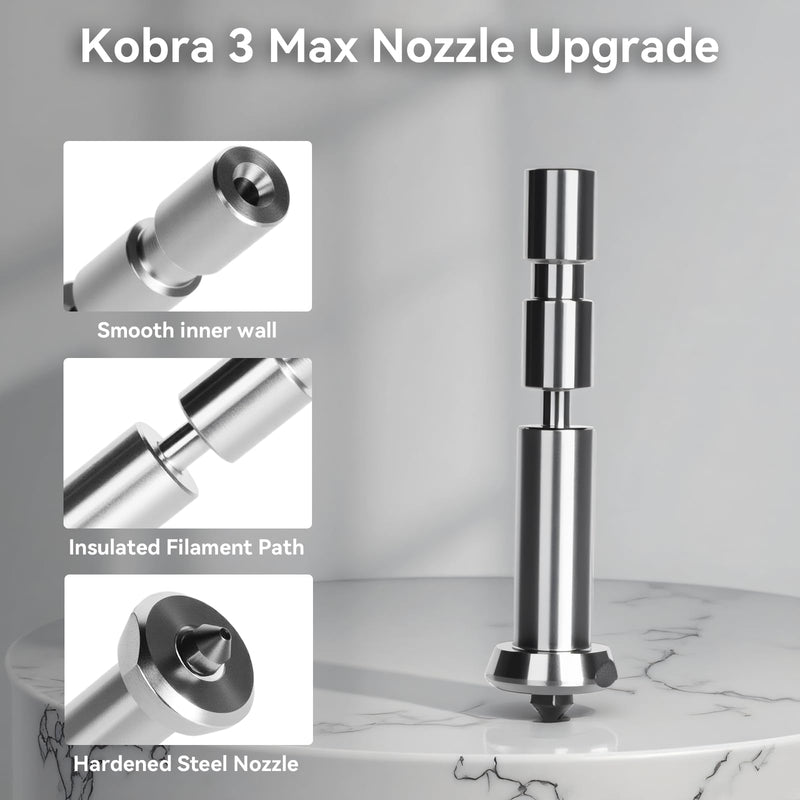 3PCS Kobra 3 Max Combo Hardened Steel Nozzle,High Flow&High Speed Quick-Swap 0.4mm Print Head Extruder Hot End Kit Compatible with Anycubic Kobra 3 Max/Kobra 3 Max Combo 3D Printers
