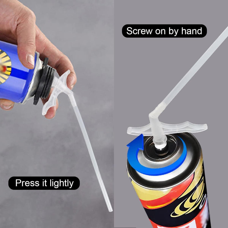 [Australia - AusPower] - 20 Pieces Spray Foam Replacement Tube Nozzle Tips with Brush Spare Straws Screws on Cans 