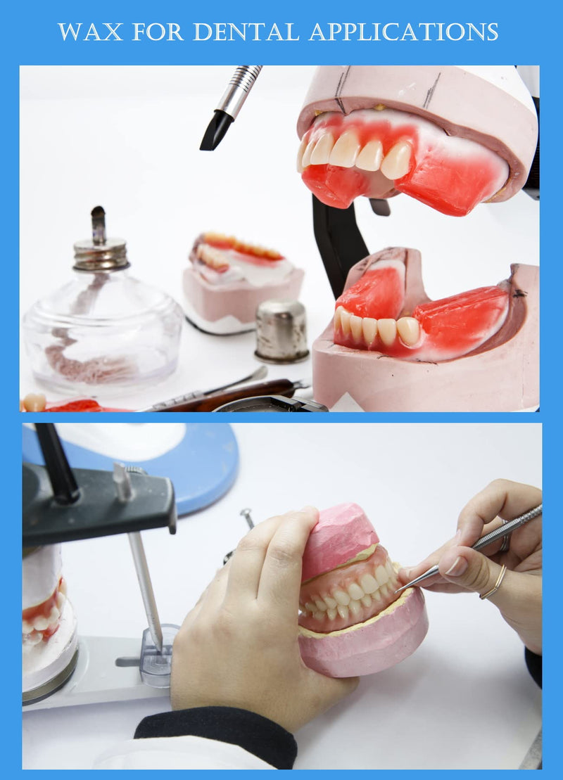 [Australia - AusPower] - Dental Base Plate Wax 18 PCS, Denture Red Utility Bite Casting Sheets for Orthodontic Modeling Filling Laboratory Supply 