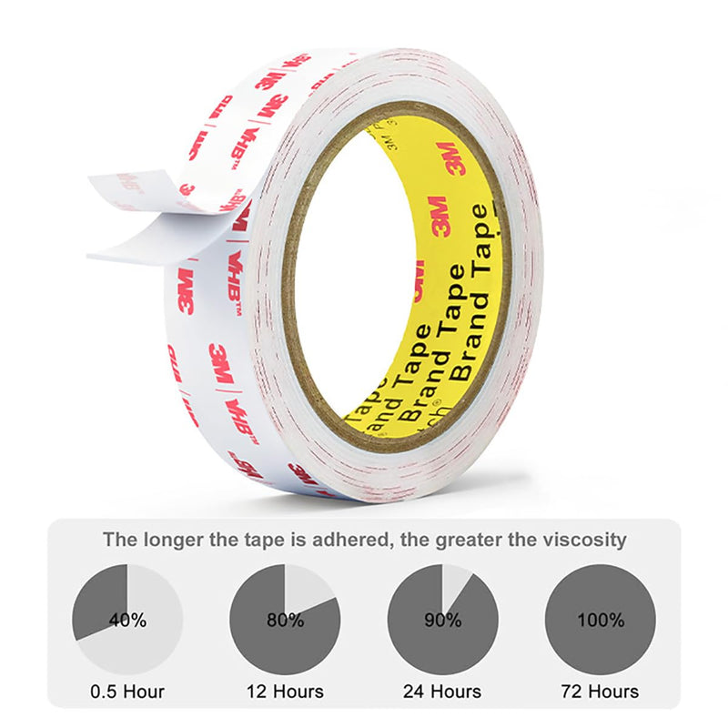 3M VHB Double Sided Mounting Tape Heavy Duty Made of 4950 1/4"×10 Ft White Waterproof Foam Tape Strong Adhesive Strip Tape for Automotive Trim Insulation Strip Office Home Décor 0.25"×10 Ft