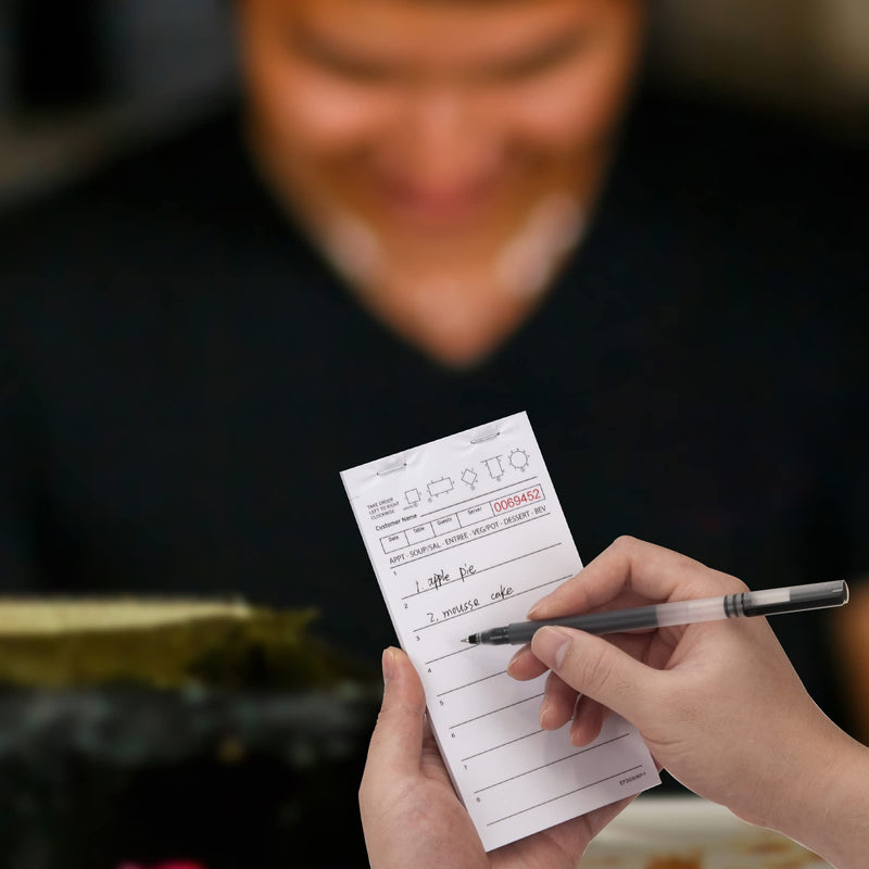[Australia - AusPower] - Guest Check Pads EP-3616WP-1 (10 Pads), Total 500 Sheets White Waitress Notepad, Server Order Pads for Restaurant 10 pads 