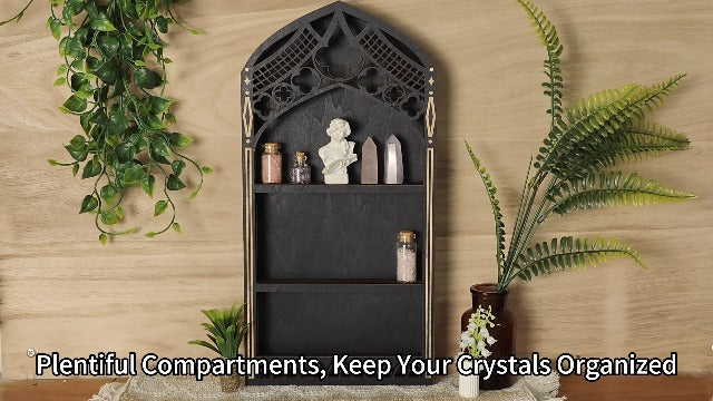 Trinket Shelf, Gothic Decor for Wall, Goth Room Decor, Crystal Display