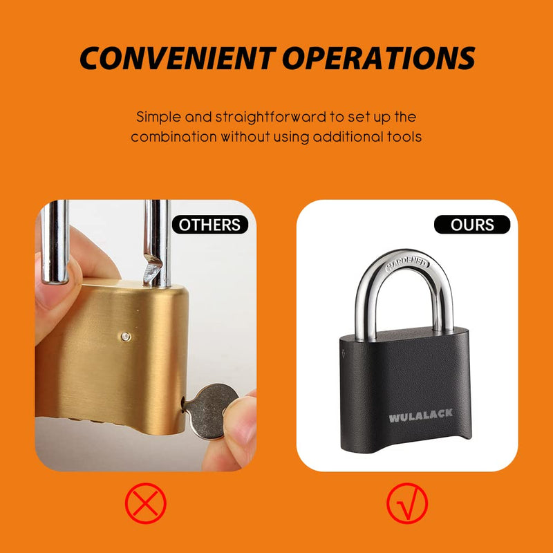 [Australia - AusPower] - Outdoor Combination Lock, Heavy Duty Weatherproof Pad Locks with Code, Resettable Padlock Combination for Sheds Fence, Gate Hasps, Storage Unit Long Shackle 