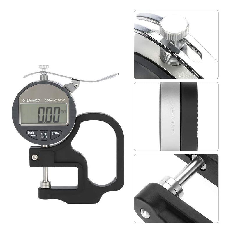 [Australia - AusPower] - Wendry Digital Thickness Gauge, LCD Digital Display, Measuring Range is 0-12.7mm, Thickness Meter Electronic Micrometer with LCD Display 