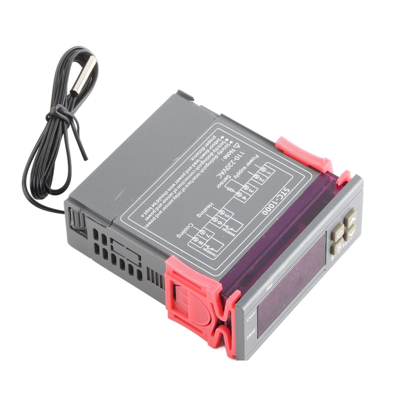 [Australia - AusPower] - All Purpose Digital Temperature Controller, Cooling and Heating Thermostat Digital Temperature Controller Thermostat Fahrenheit Thermostat with NTC Sensor for Homebrewing Brew Fermenter Fridge AC110~220V 