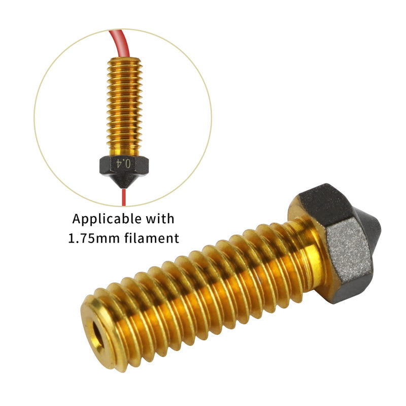 [Australia - AusPower] - 10Pcs V6 Volcano PTFE Nozzles 0.4/0.6/0.8/1.0mm M6 Thread Hotend Extruder PTFE Coating Volcano Nozzle for Artillery Genius, Sidewinder X1, X2, for Anycubic Vyper, Kobra Plus, Kobra Max Volcano PTFE Coated Nozzles 