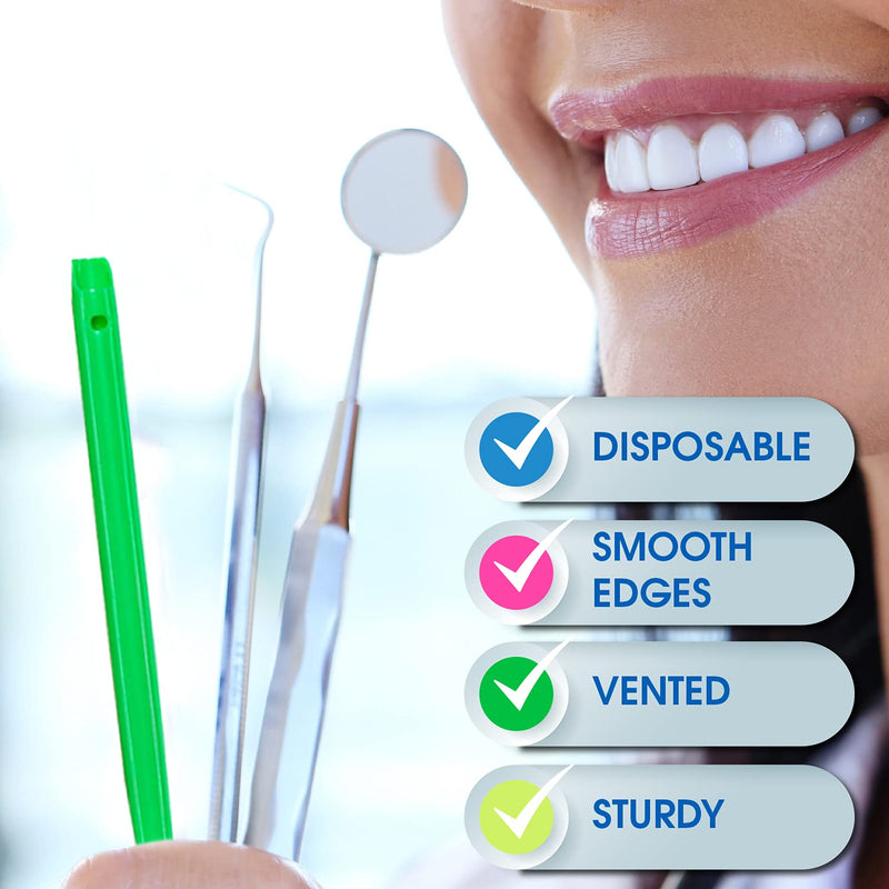 [Australia - AusPower] - High Volume Evacuator HVE Tips - 100 HVE Suction Tips Dental Disposable - Vented Evacuation Aspirator Tips with Smooth Edges (Rainbow Assorted - 100 Pack) by PlastCare USA 
