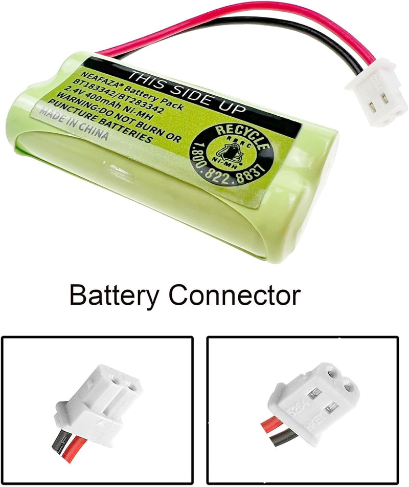BT183342/BT283342 Phone Battery 2.4V 400mah Ni-MH BT162342 BT262342 Compatible with VTech CS6114 CS6419 AT&T EL52100 EL50003 EL52300 Cordless Handsets