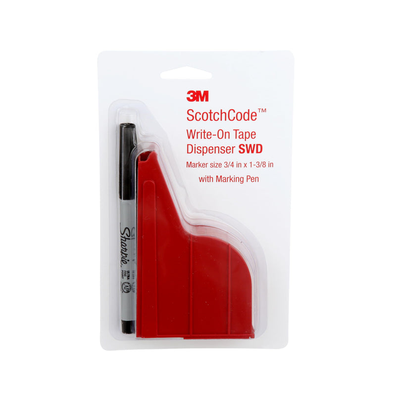 3M ScotchCode Wire Marker Write-On Dispenser with Tape and Pen SWD, 0.75 in x 1.375 in, Pack of 1 SWD Wire Marker Write-On Dispenser with Tape and Pen