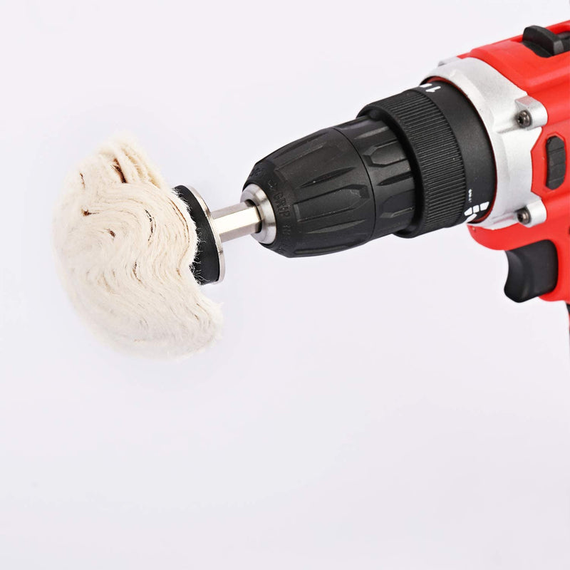 [Australia - AusPower] - 11 Pcs Buffing Wheel Set for Drill, Polishing Tool Kit, 1/4” Hex Shaft Cotton Grinding Head for Rotary Tools 11 