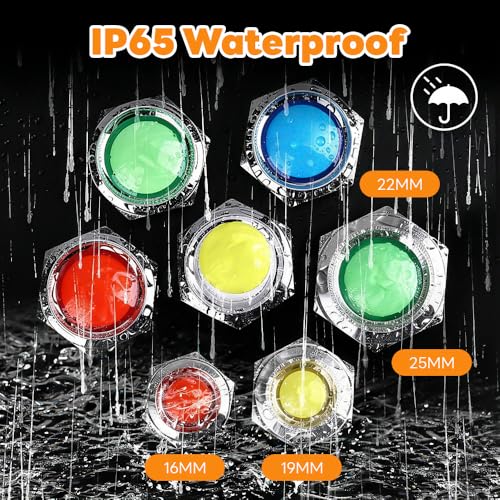 6mm Blue Metal Indicator Lights 220V Waterproof Signal Lamp LED Indicator Light Choice | Wasserdichte LED Kontrollleuchten Signallampe Energiesparanzeige Mehrere Farben und Größen 6-25mm Erhältlich 6MM AC/DC220