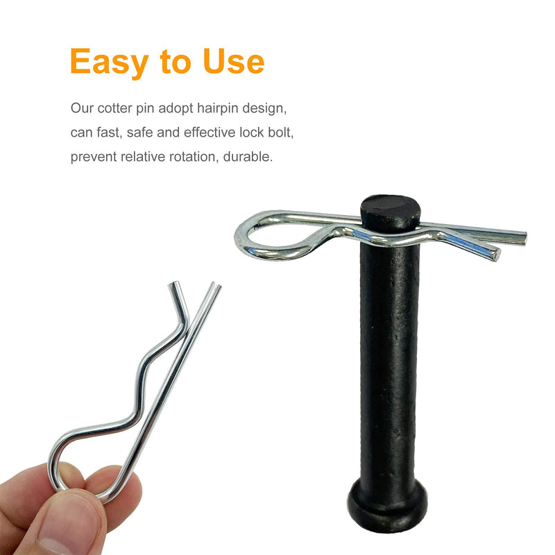 [Australia - AusPower] - Jongdari Cotter Pins, 30 Pcs Zinc Plated Spring Fastener Assortment Kit, Heavy Duty Cotter Hairpin for Hitch Pin Lock Systems, Multiple Sizes M1.6 - M3.5, Silver 30pcs 