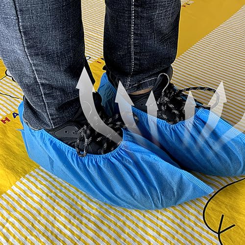Disposable Shoe Covers, Pack of 100, Shoe Covers, Disposable Shoe Covers, Blue