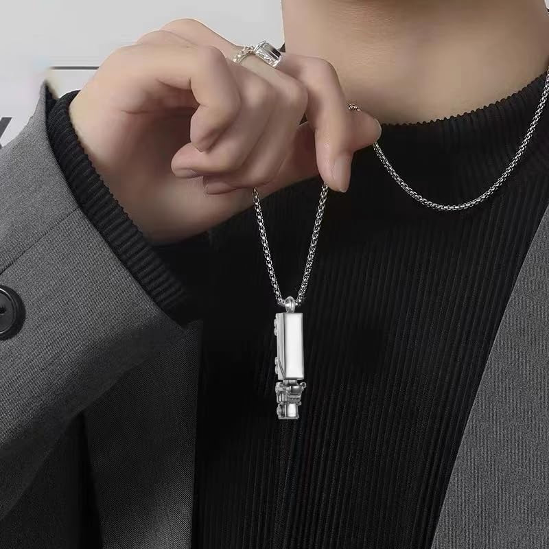 Urn Necklace for Ashes 18 Wheeler Semi Truck Cremation Jewelry for Men Memorial Urn Pendant Ashes Locket Necklace Keepsake Gifts Rainbow