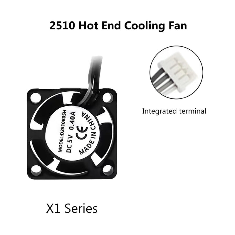 X1/X1C/X1E Complete Hotend with Fan 0.4mm Hardened Steel Nozzle 3D Printer Ceramic Extruder Print Head Kit with Heater Cartridge Thermistor Heater Block and Silicone Sock Support High Speed Printing 0.4mm Hotend for X1/X1C/X1E