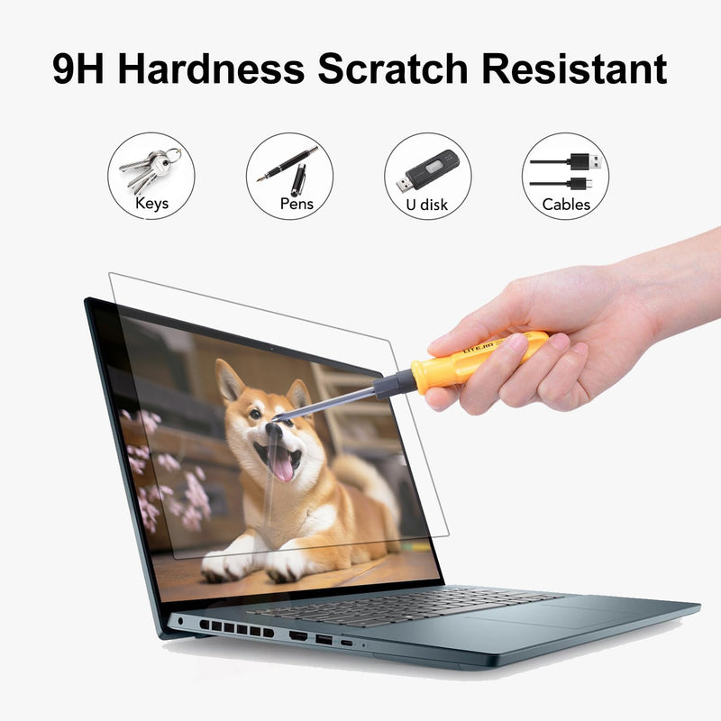 [Australia - AusPower] - 2Pack 15.6" Universal Laptop Screen Protector Tempered Glass Compatible with HP/Dell/Acer/ASUS/Samsung/Lenovo/MSI/Toshiba/LG/Razer Blade 16:9 Aspect Ratio Screen, Bubble Free,Anti Scratch Ultra-Clear Tempered Glass Film 