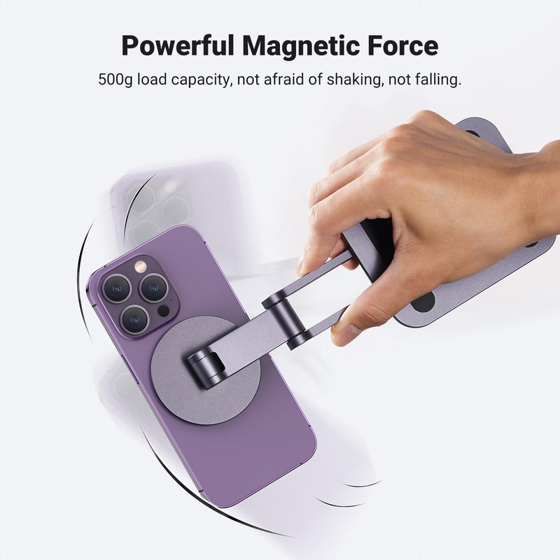 [Australia - AusPower] - UGREEN Magnetic Phone Stand Compatible with MagSafe iPhone Stand for Desk Ergonomic Design Adjustable, Aluminum Cell Phone Stand Compatible for iPhone 15 14 13 12 Pro Max and MagSafe Case, Grey 