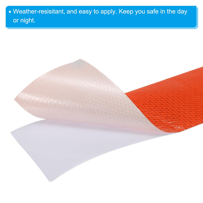 PATIKIL Reflective Tape, 4 Inch x 10 Ft Waterproof High Visibility Warning Safety Adhesive Tape Outdoor Reflector for Cars Trucks, Orange 4IN x 10FT 1