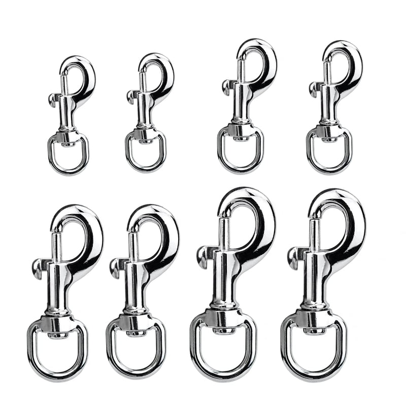 [Australia - AusPower] - Trigger Clips Clasp, 8Pcs 4Size Swivel Snap Hooks 360° Swivel Trigger Snap Hooks for Pet Buckle Carabiner Keyring Home Outdoor Camping Picnic Heavy Duty (Round) 