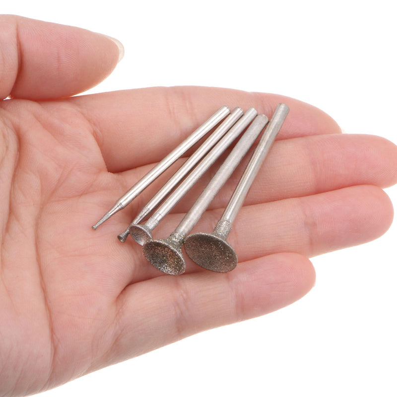 [Australia - AusPower] - 20pcs Diamond Grinding Head 1mm Dia 3/32" Shank Carving Drill Bits Spherical Head Rotary Tool for Grinding, Polishing, Engraving Jade, Jewelry, Stone, Ceramic 