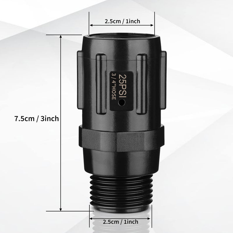 [Australia - AusPower] - Moistenland [2023 Upgraded] Pressure Regulator 25 PSI, 3/4" FHT × 3/4“ MHT, Acrylonitrile Butadiene Styrene, Pressure Reducer Low Flow Valve, Great for Drip Irrigation System (2 Pack) 